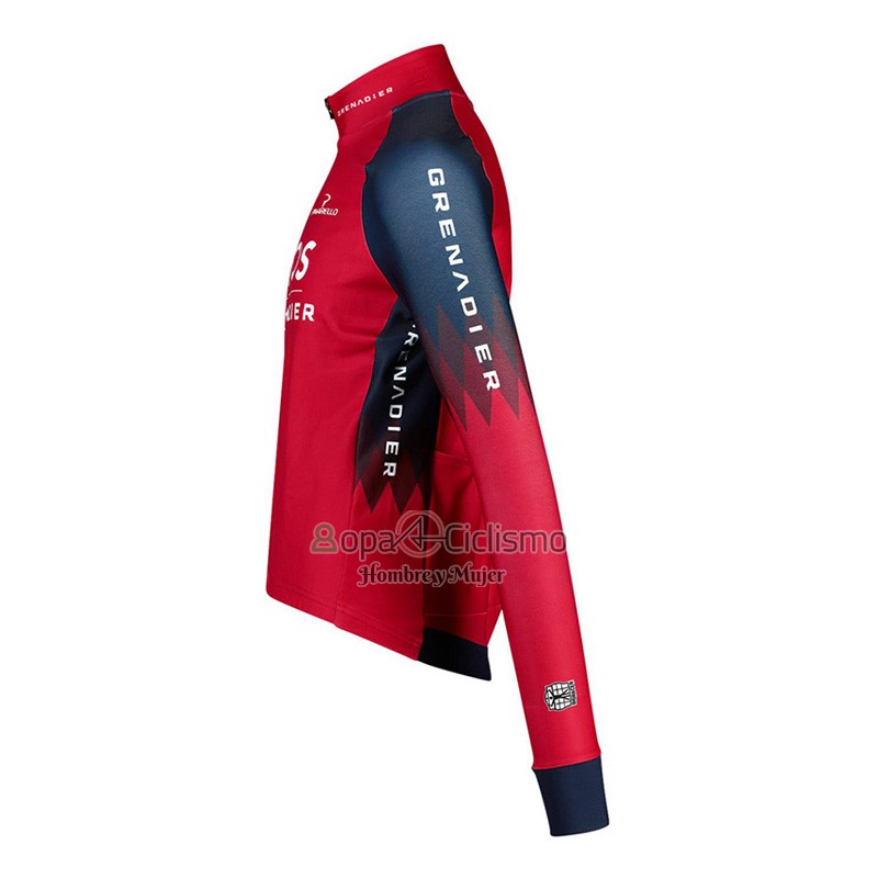 Ineos Grenadiers Ropa Ciclismo Culotte Largo 2023 Mangas Largas Rojo